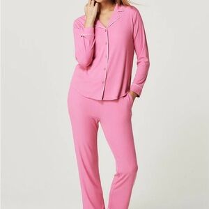 Womens Posh Peanut Premium Knit Luxe Pajama Set - Pink - Medium - Like New
